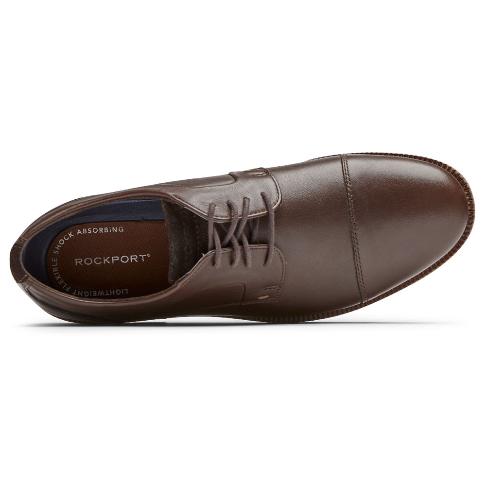 Oxfords Rockport Hombre Mexico - Sharp & Ready 2 Cap Toe Marrom Oscuro - ZOWFS3729